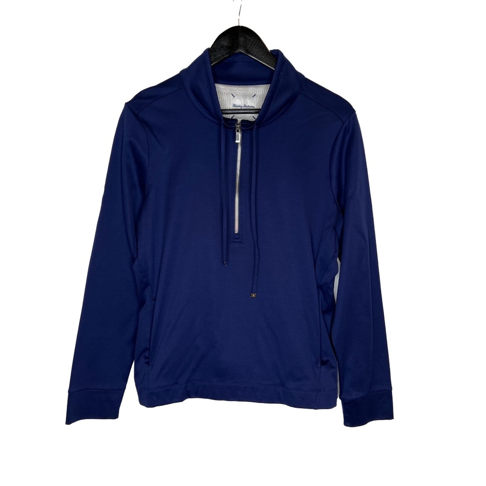 Tommy Bahama Sweater Blue 1/4 Zip Long Sleeve Pullover